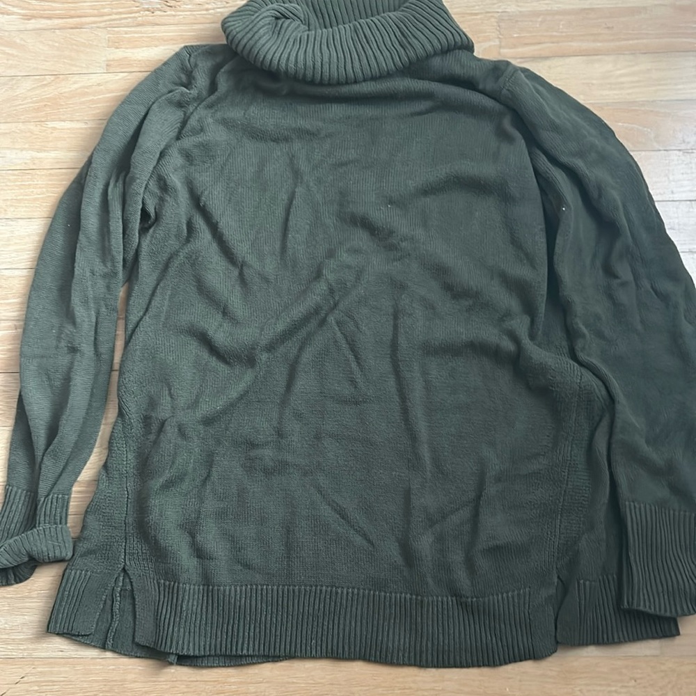 H by Halston Green Cowl Neck Sweater Relaxed Fit Knit